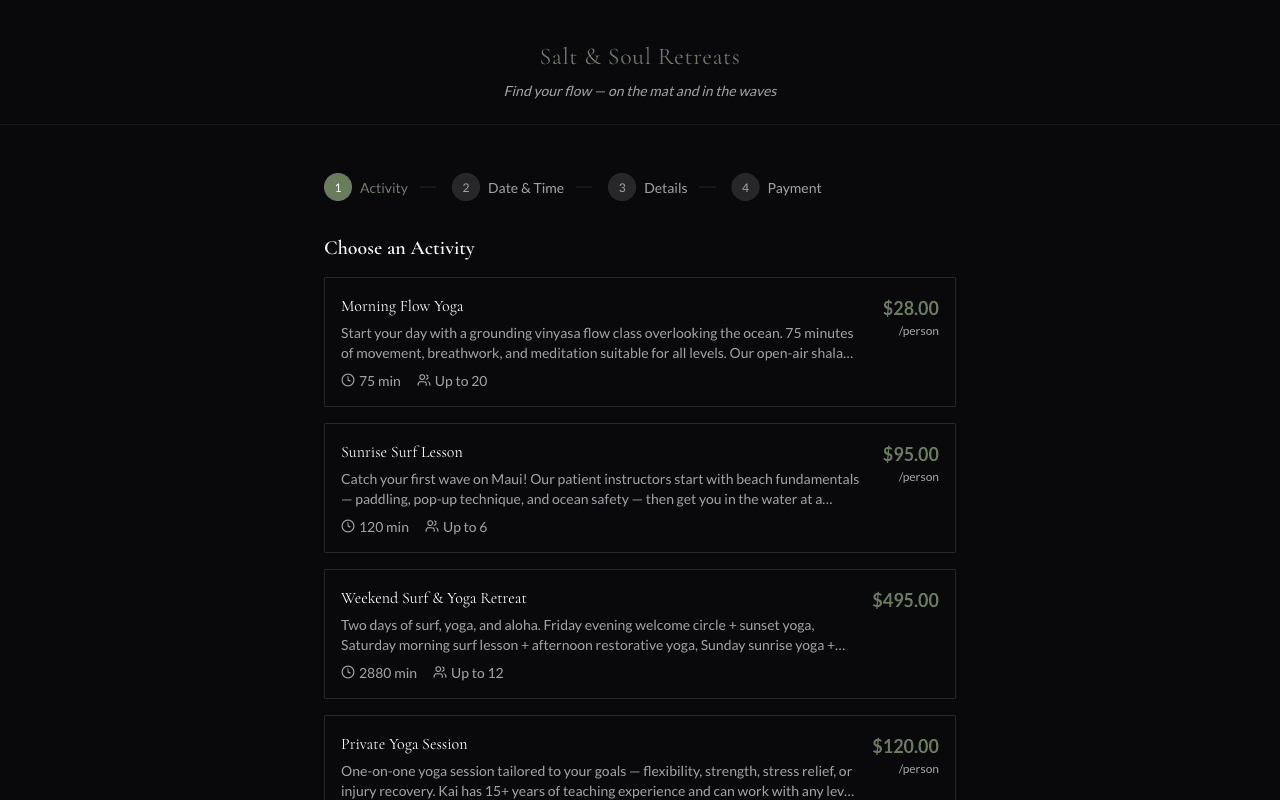 Serene template — Salt & Soul Retreats